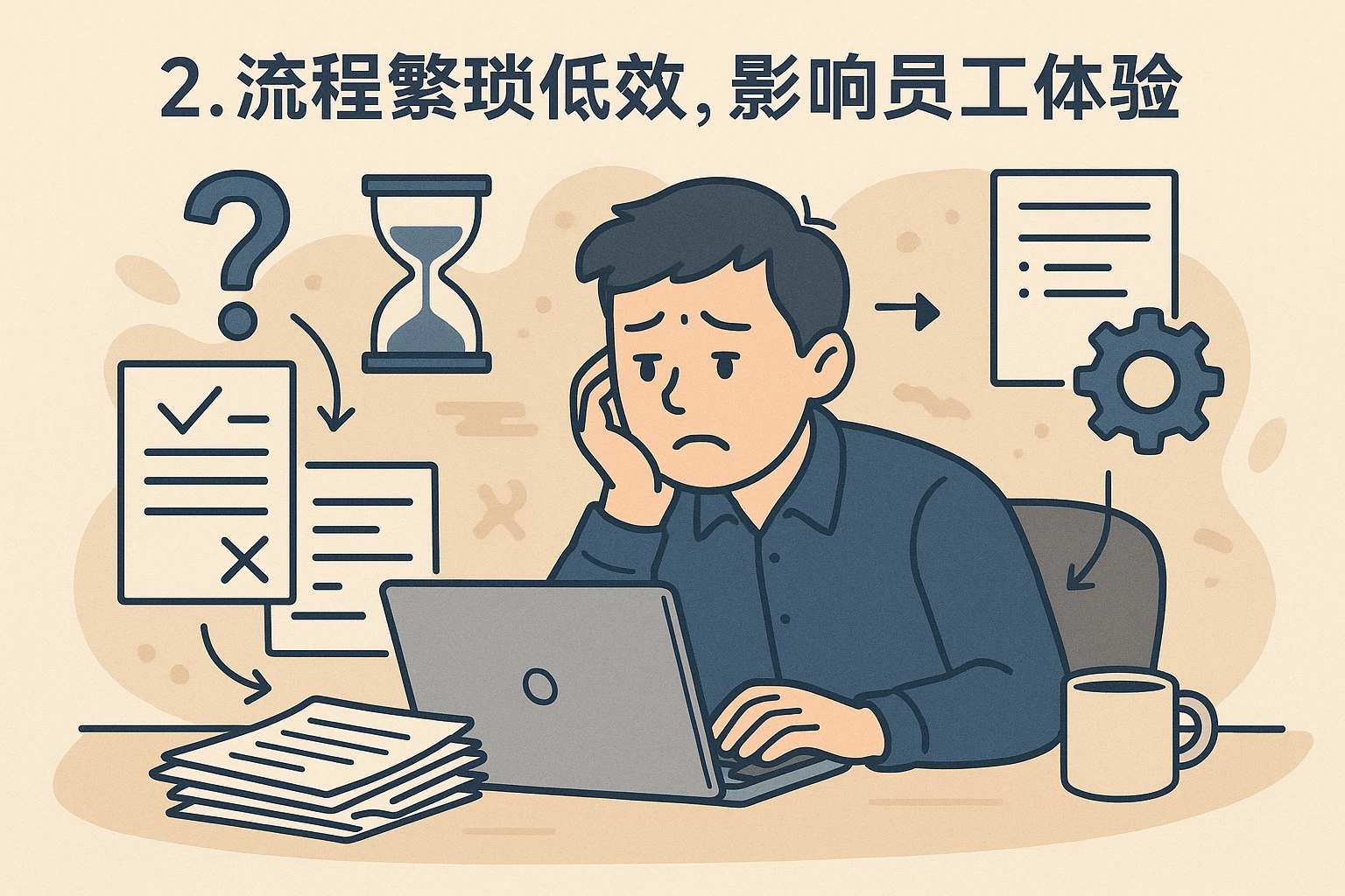 2. 流程繁琐低效，影响员工体验