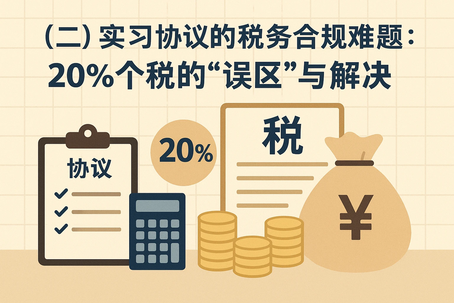 （二）实习协议的税务合规难题：20%个税的“误区”与解决