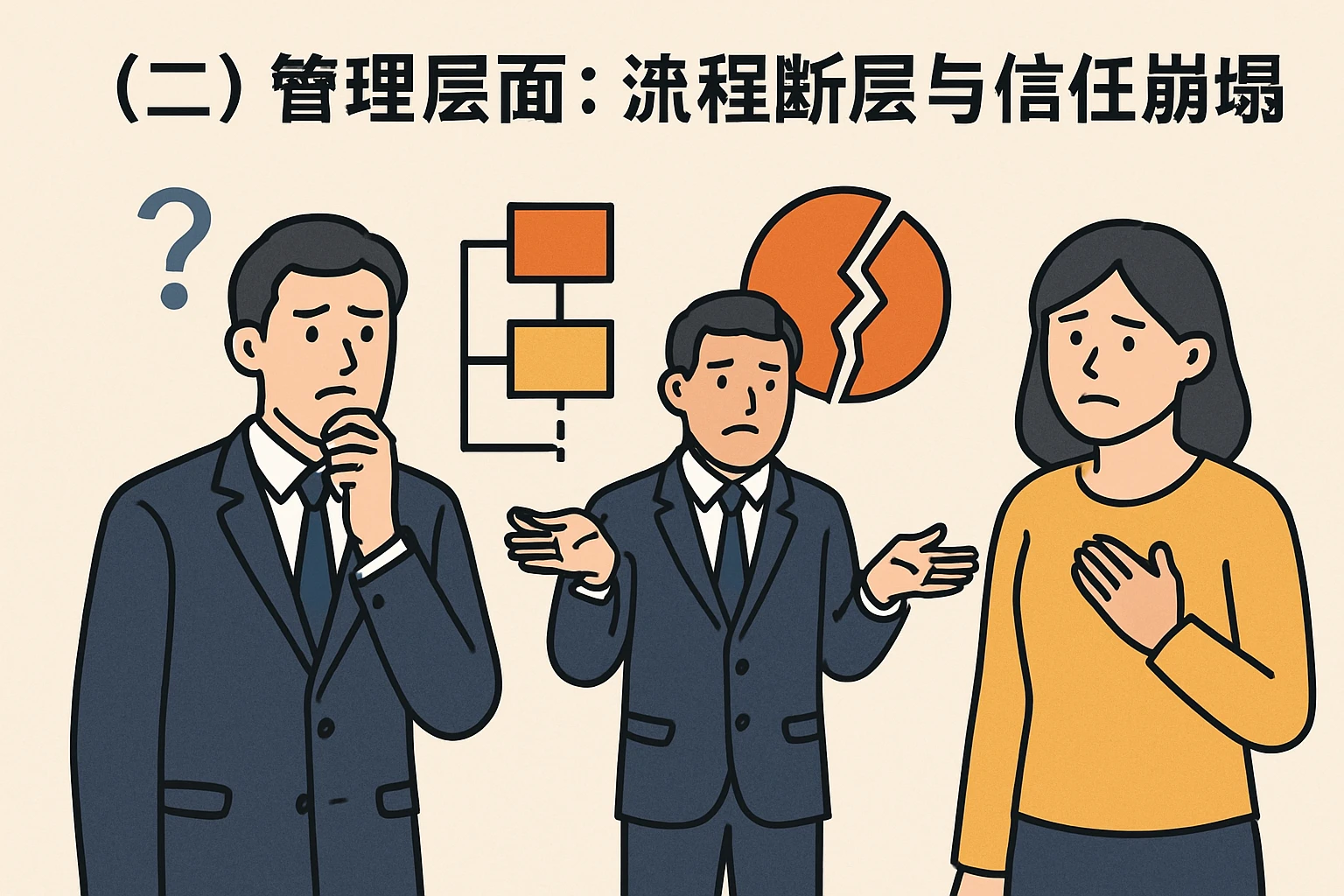 （二）管理层面：流程断层与信任崩塌