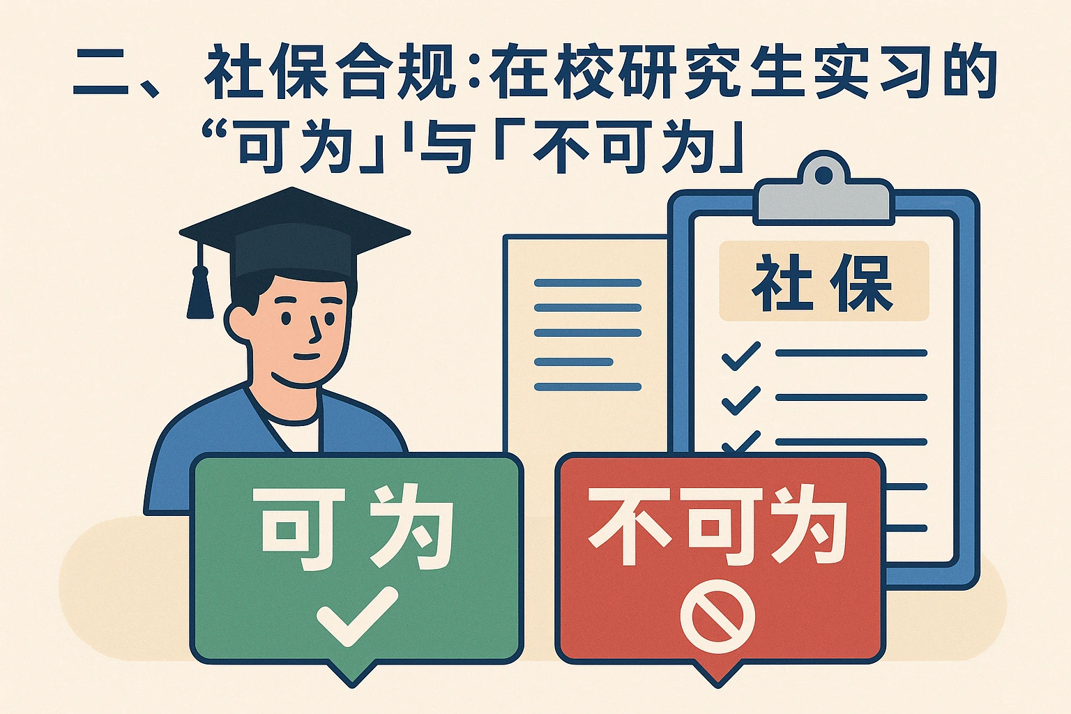 二、社保合规：在校研究生实习的“可为”与“不可为”