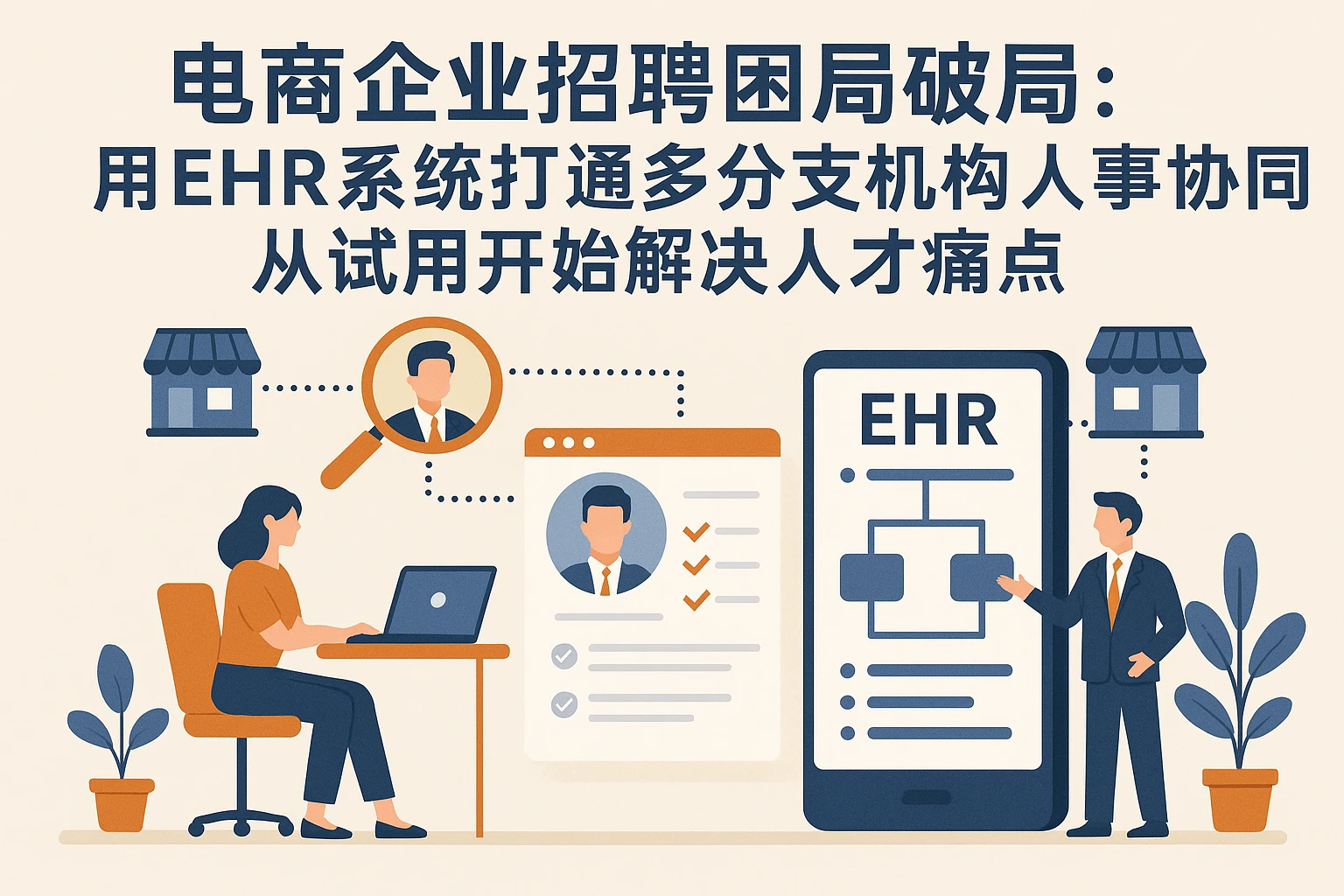 电商企业招聘困局破局：用ehr系统打通多分支机构人事协同，从试用开始解决人才痛点
