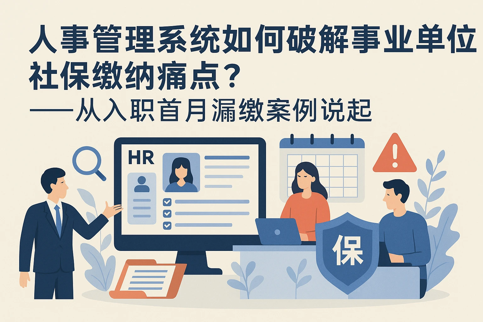 人事管理系统如何破解事业单位社保缴纳痛点？——从入职首月漏缴案例说起