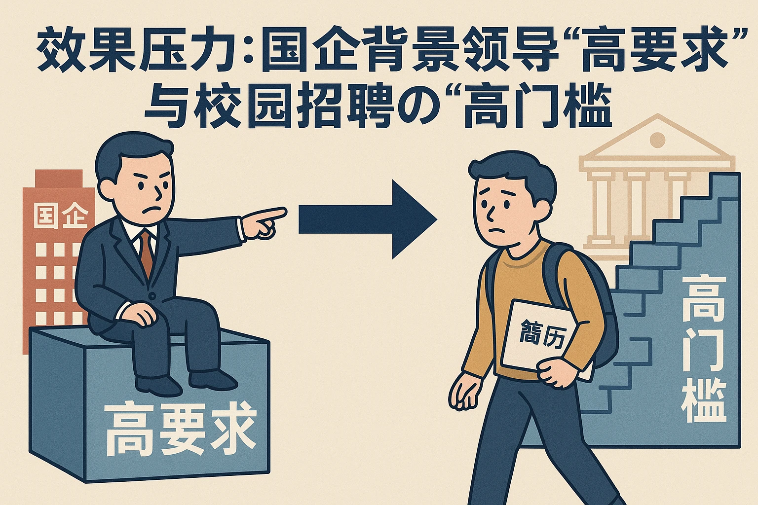 2. 效果压力：国企背景领导的“高要求”与校园招聘的“高门槛”