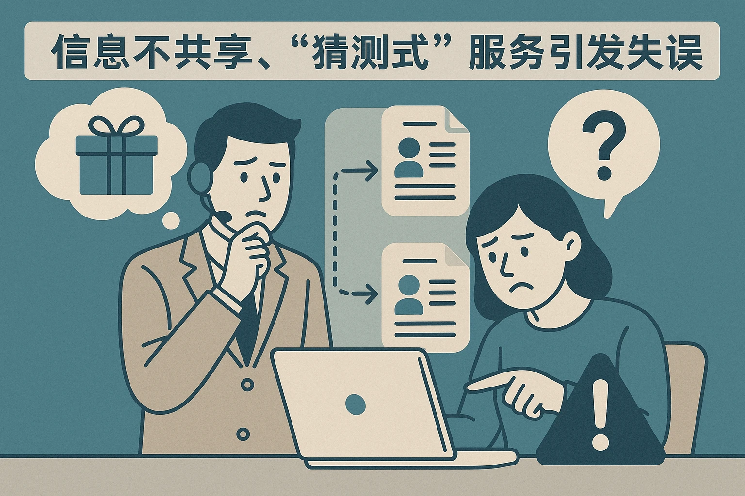 2. 信息不共享，“猜测式”服务引发失误