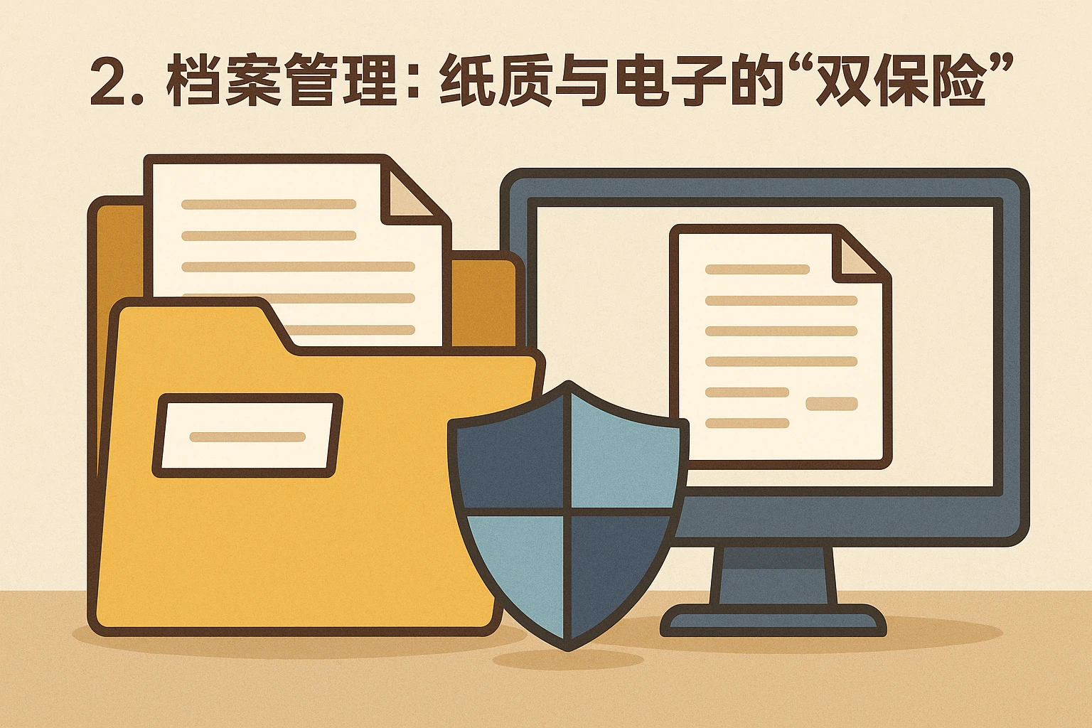 2. 档案管理：纸质与电子的“双保险”