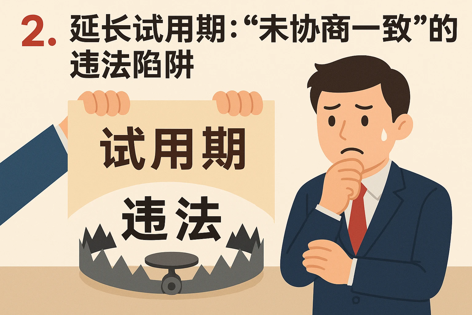 2. 延长试用期：“未协商一致”的违法陷阱
