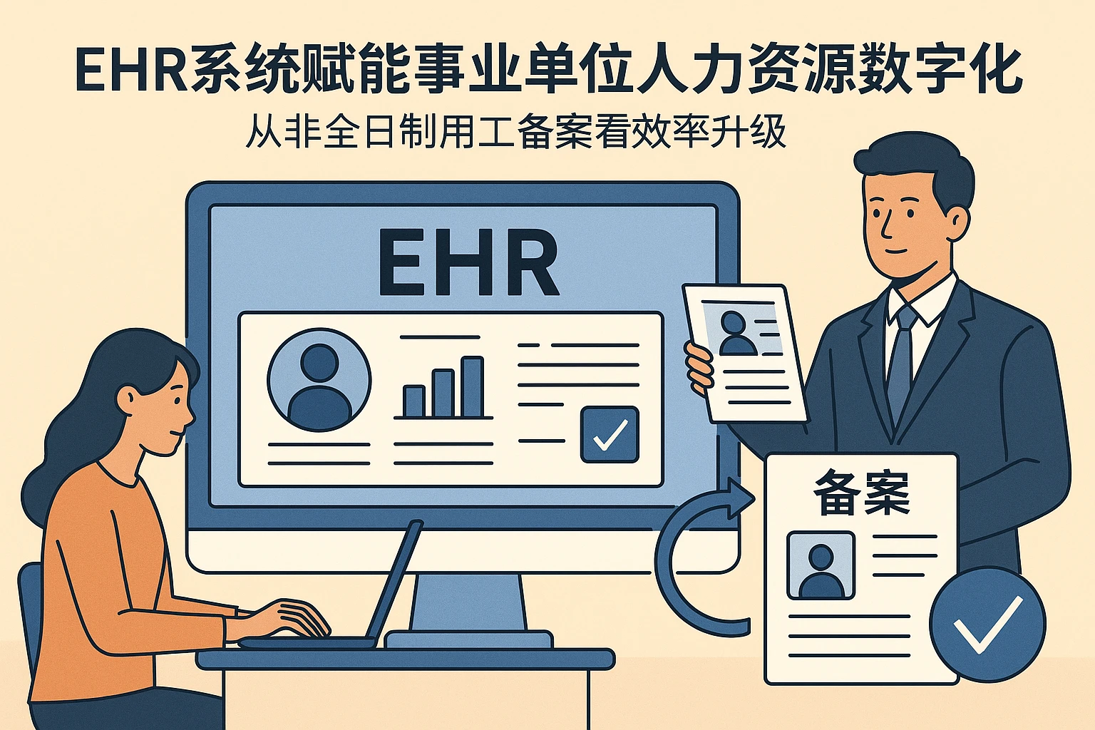 EHR系统赋能事业单位人力资源数字化转型：从非全日制用工备案看效率升级