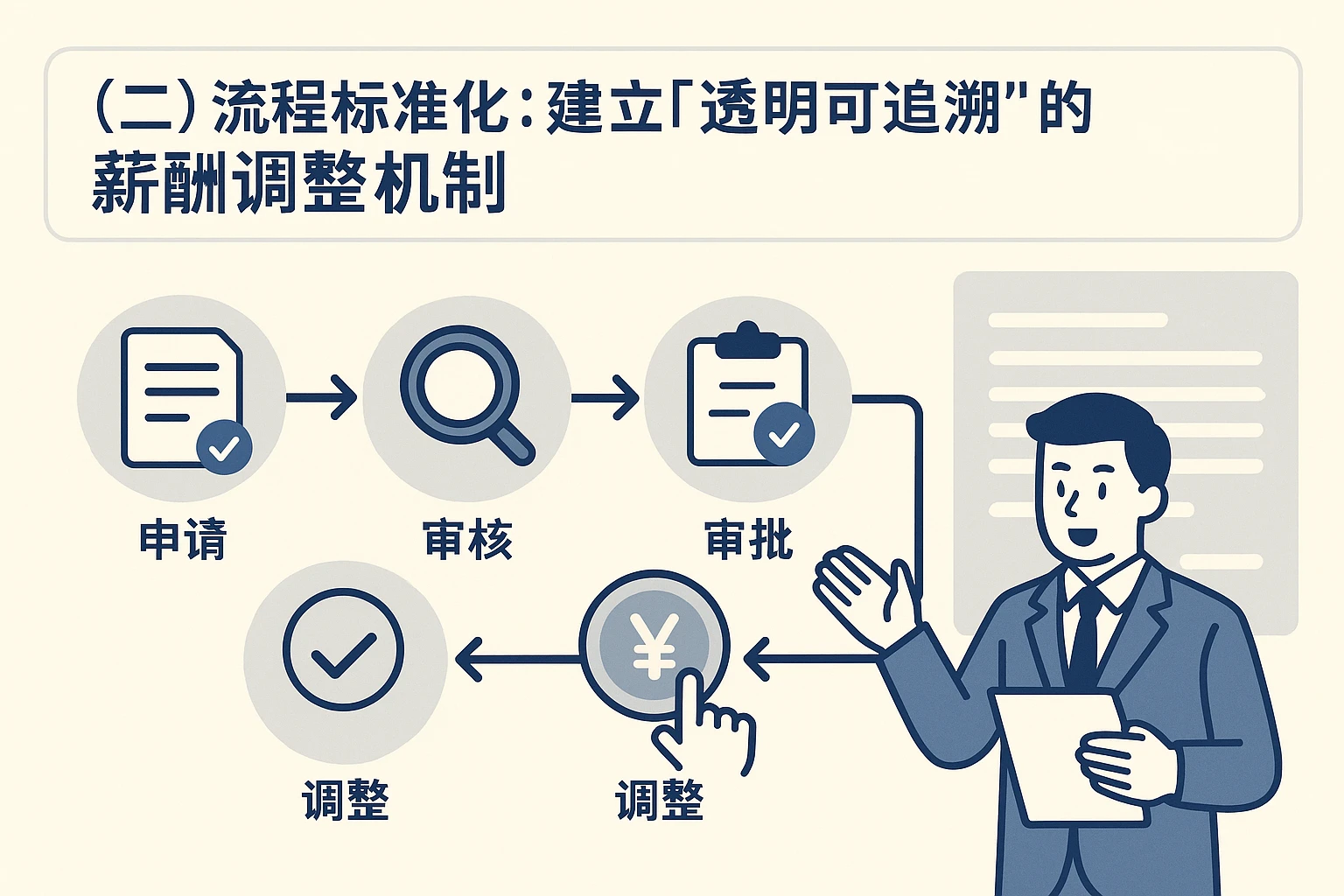 （二）流程标准化：建立“透明可追溯”的薪酬调整机制