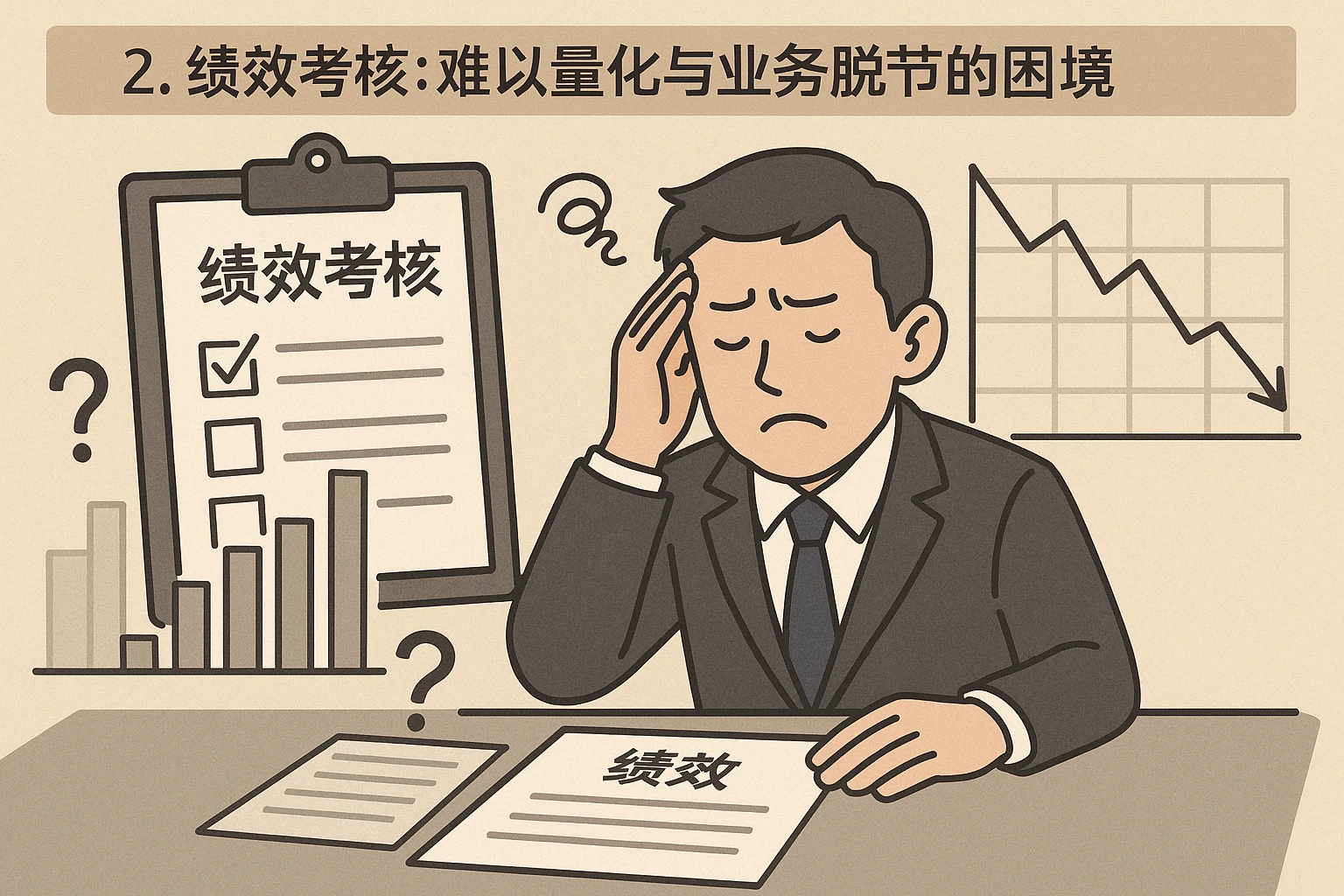 2. 绩效考核：难以量化与业务脱节的困境