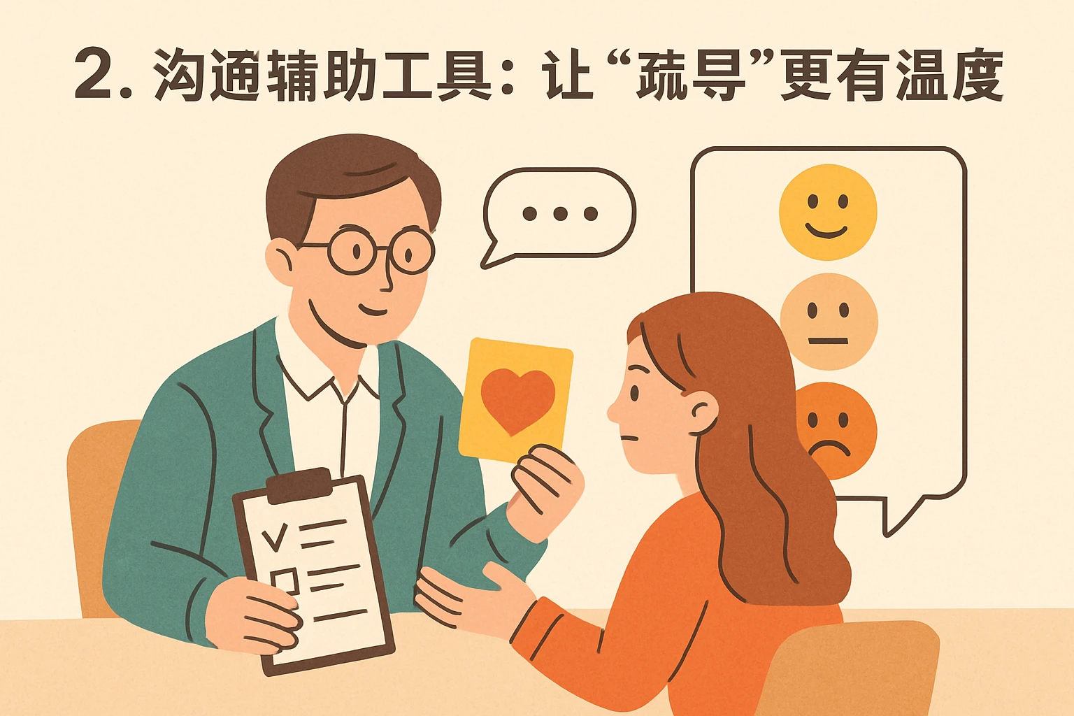 2. 沟通辅助工具：让“疏导”更有温度