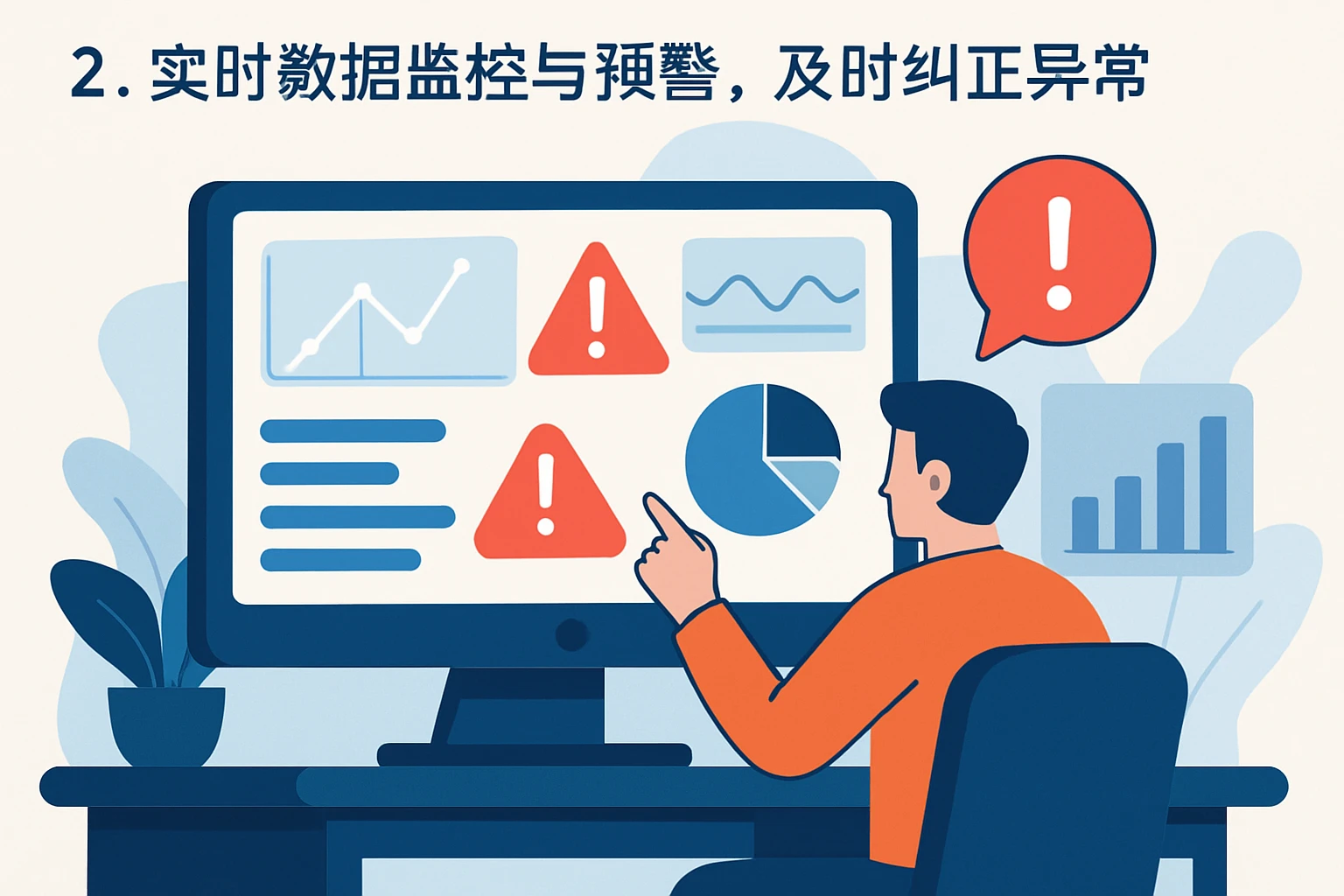 2. 实时数据监控与预警，及时纠正异常