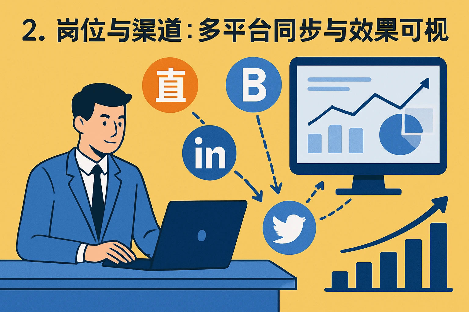 2. 岗位与渠道：多平台同步与效果可视化