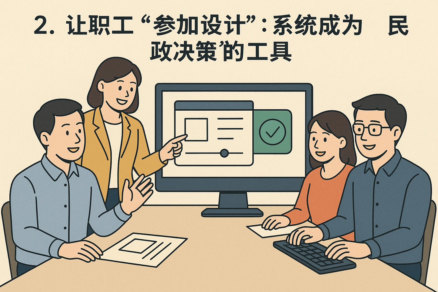 2. 让职工“参与设计”：系统成为“民主决策”的工具