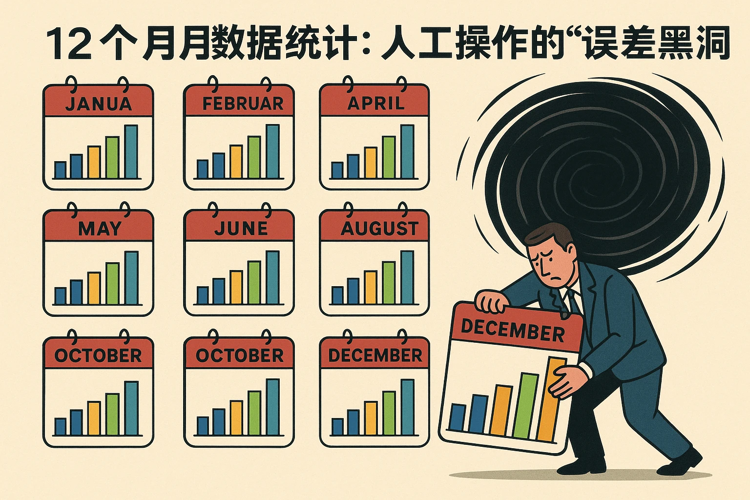 2. 12个月数据统计:人工操作的“误差黑洞”