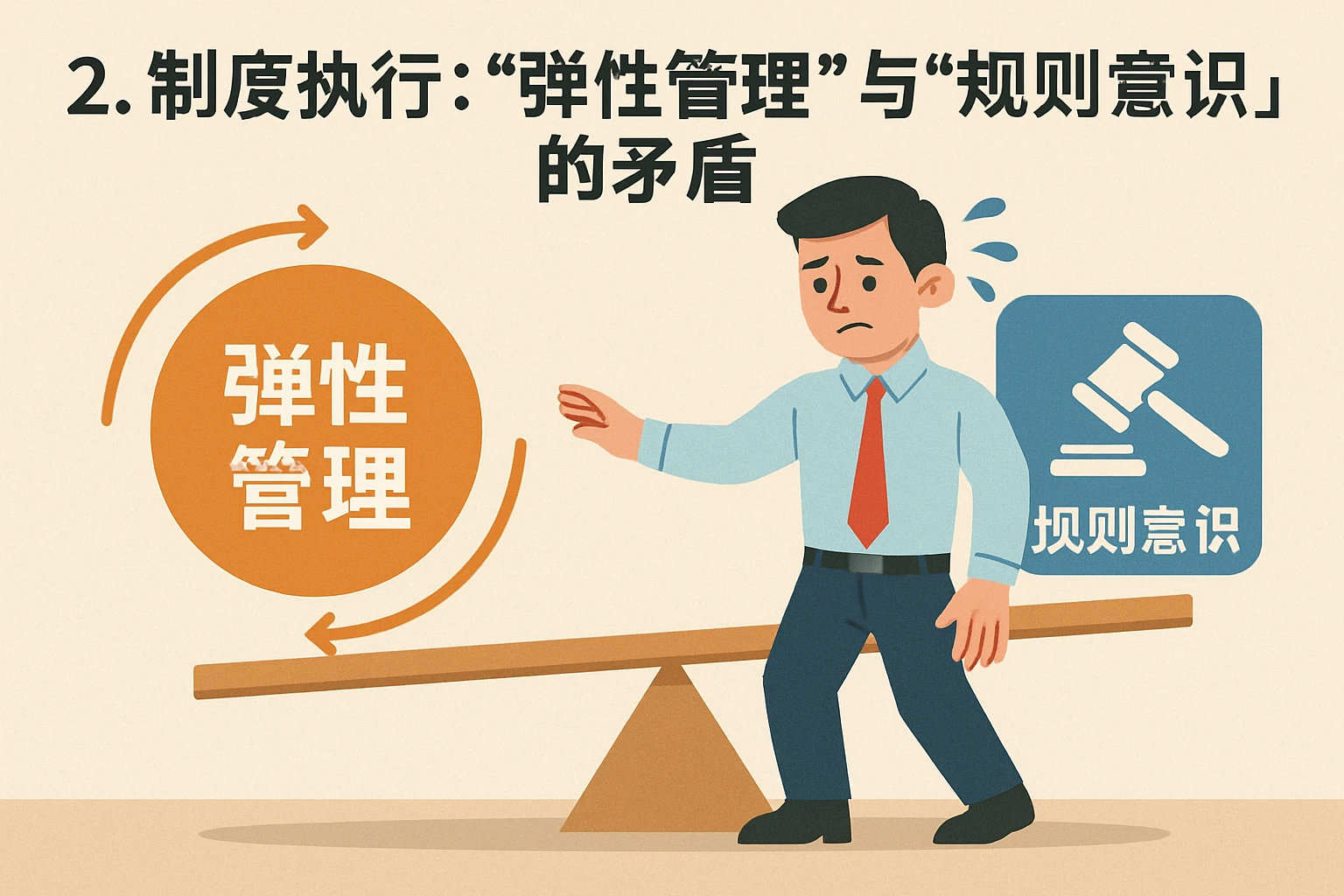 2. 制度执行：“弹性管理”与“规则意识”的矛盾