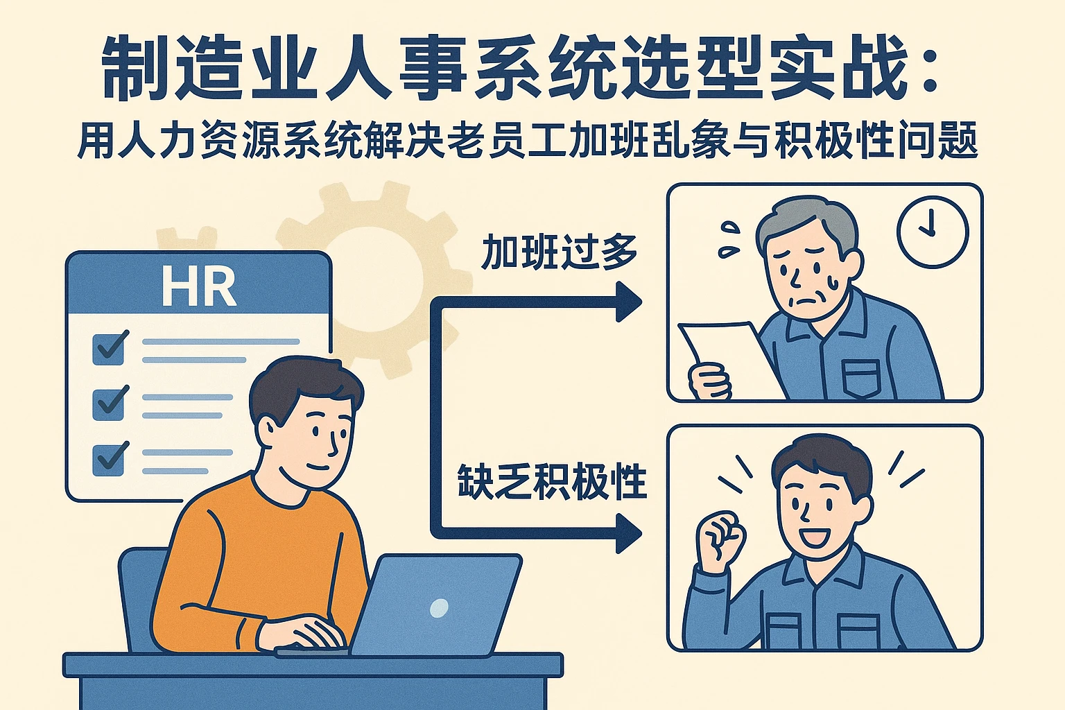 制造业人事系统选型实战：用人力资源系统解决老员工加班乱象与积极性问题