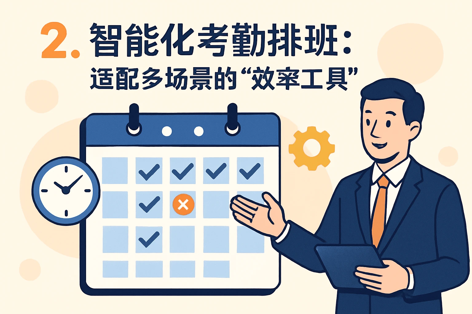 2. 智能化考勤排班：适配多场景的“效率工具”