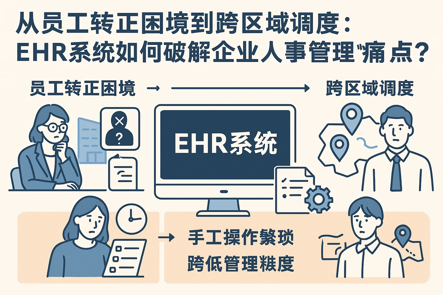 从员工转正困境到跨区域调度：EHR系统如何破解企业人事管理痛点？
