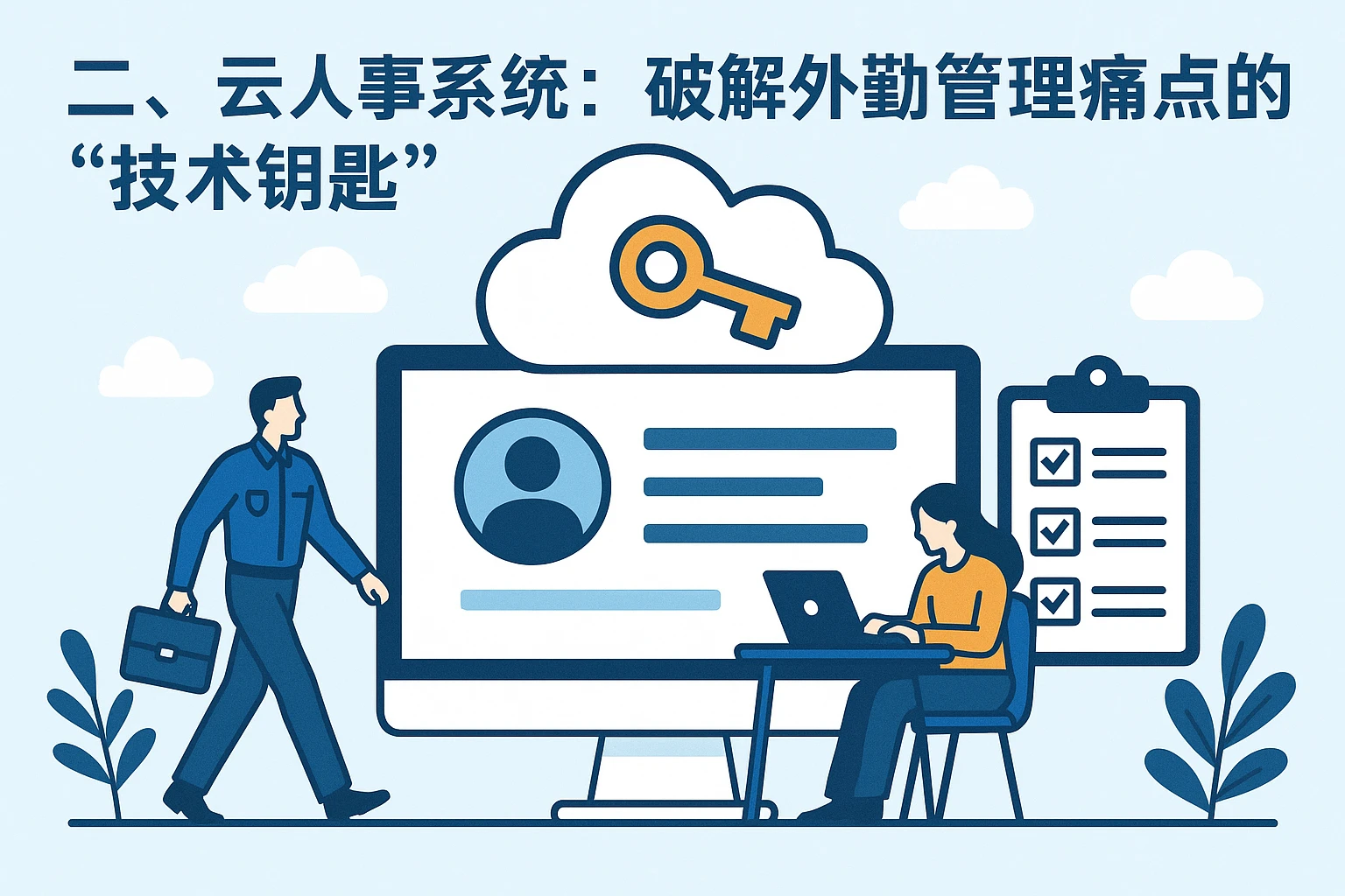 二、云人事系统：破解外勤管理痛点的“技术钥匙”