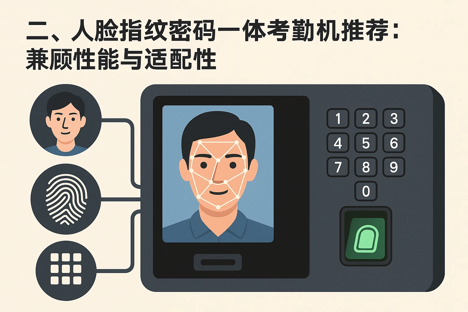 二、人脸指纹密码一体考勤机推荐：兼顾性能与适配性