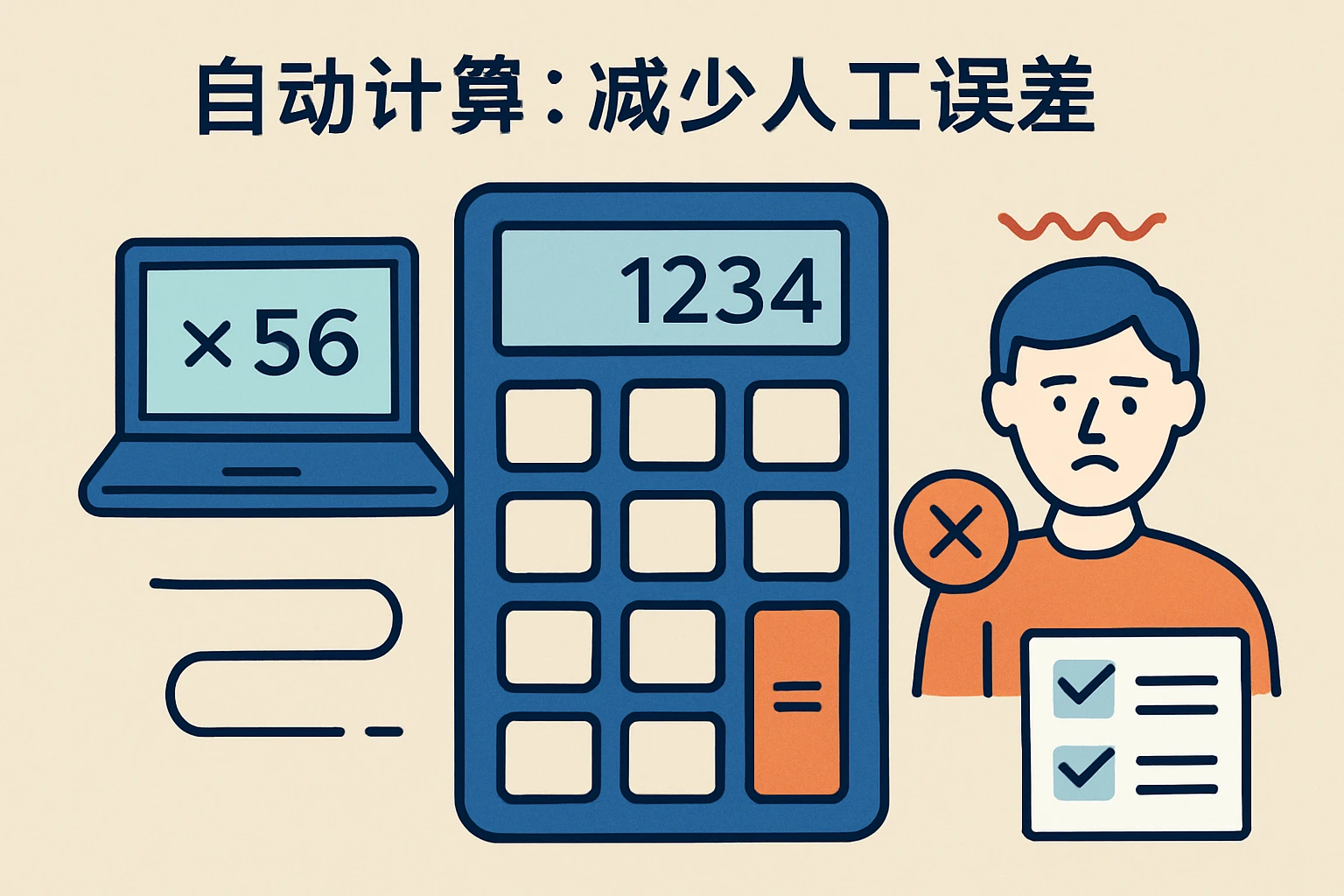 2. 自动计算：减少人工误差