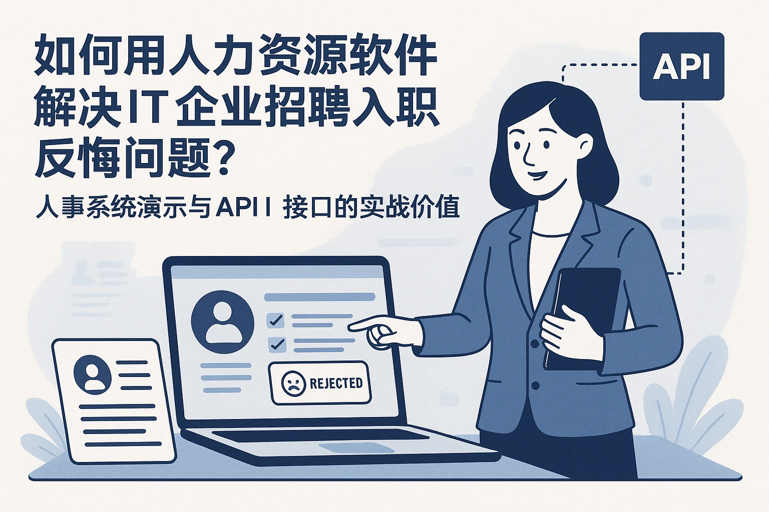 如何用人力资源软件解决IT企业招聘入职反悔问题？人事系统演示与API接口的实战价值