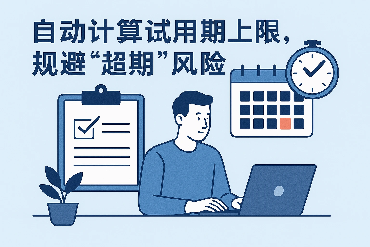 2. 自动计算试用期上限，规避“超期”风险