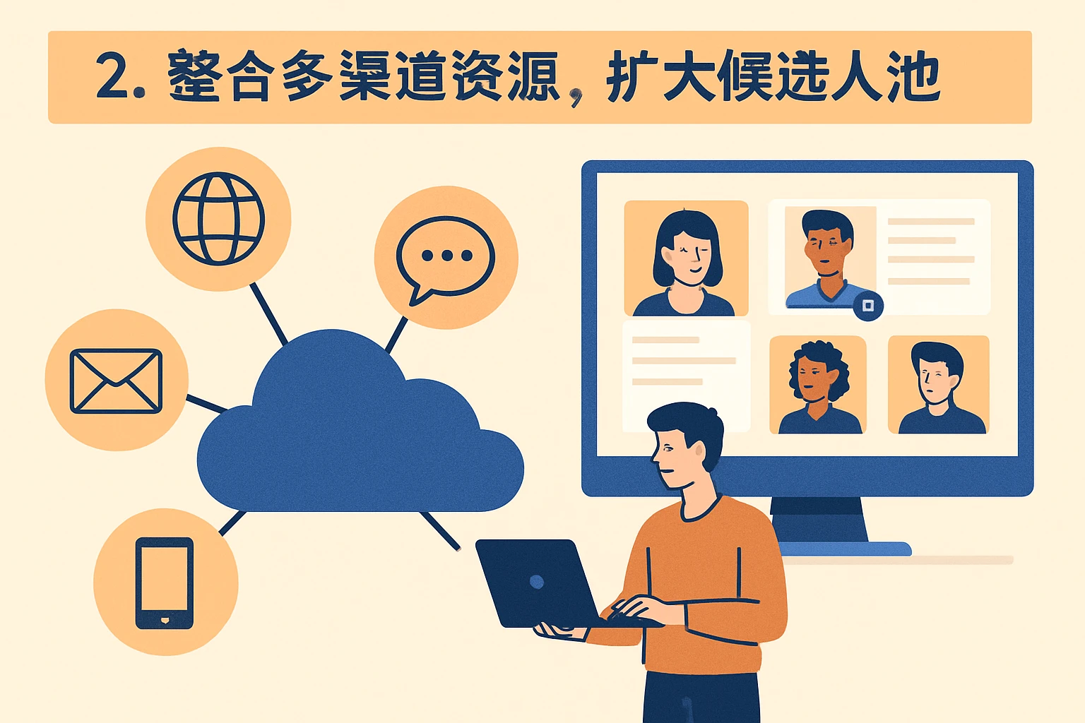 2. 整合多渠道资源，扩大候选人池
