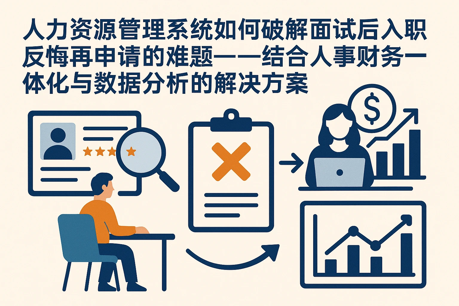 人力资源管理系统如何破解面试后入职反悔再申请的难题——结合人事财务一体化与数据分析的解决方案