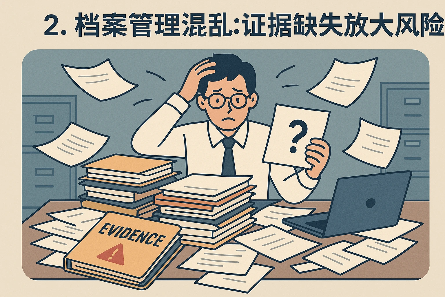 2. 档案管理混乱：证据缺失放大风险