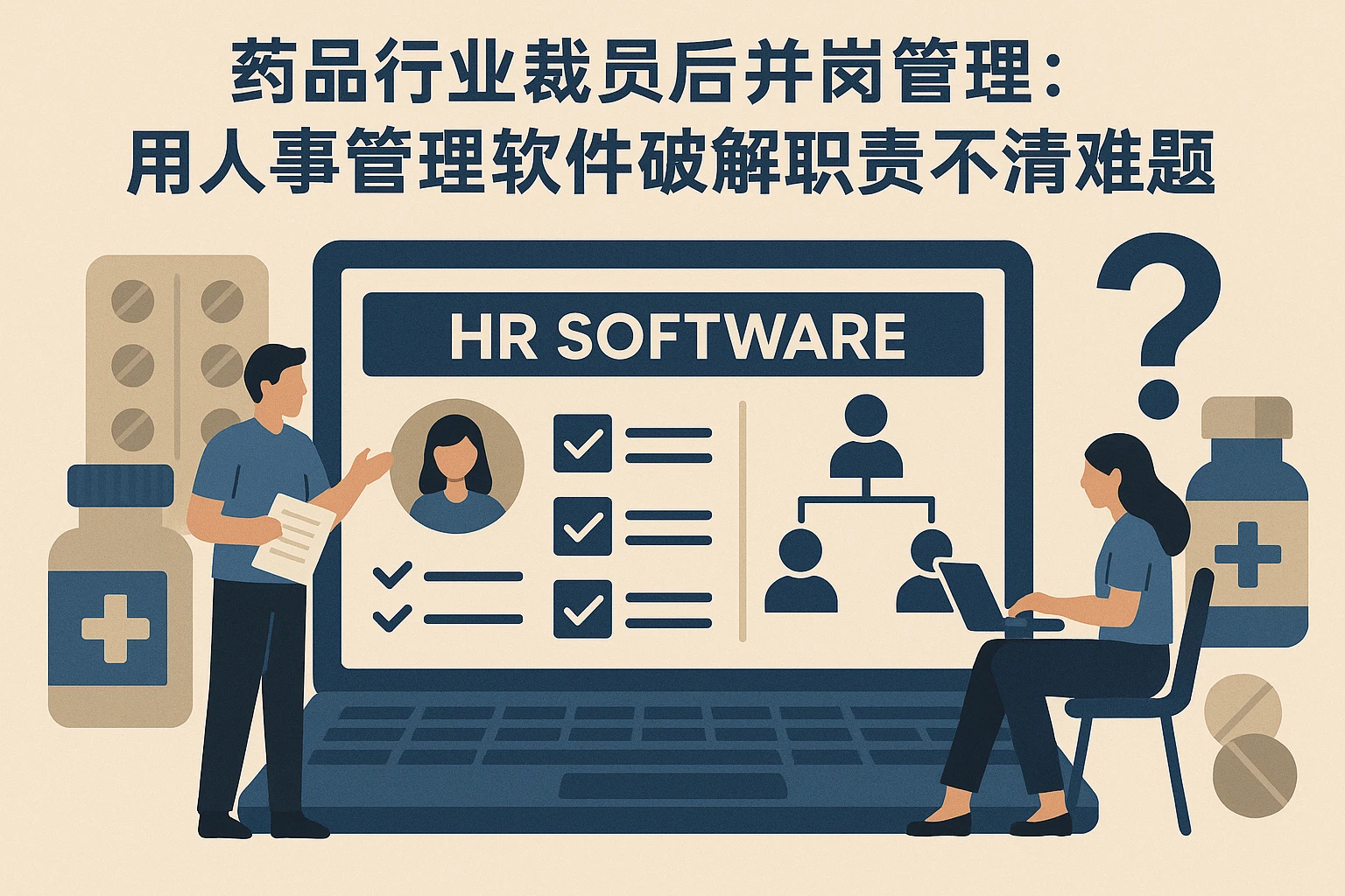 药品行业裁员后并岗管理：用人事管理软件破解职责不清难题