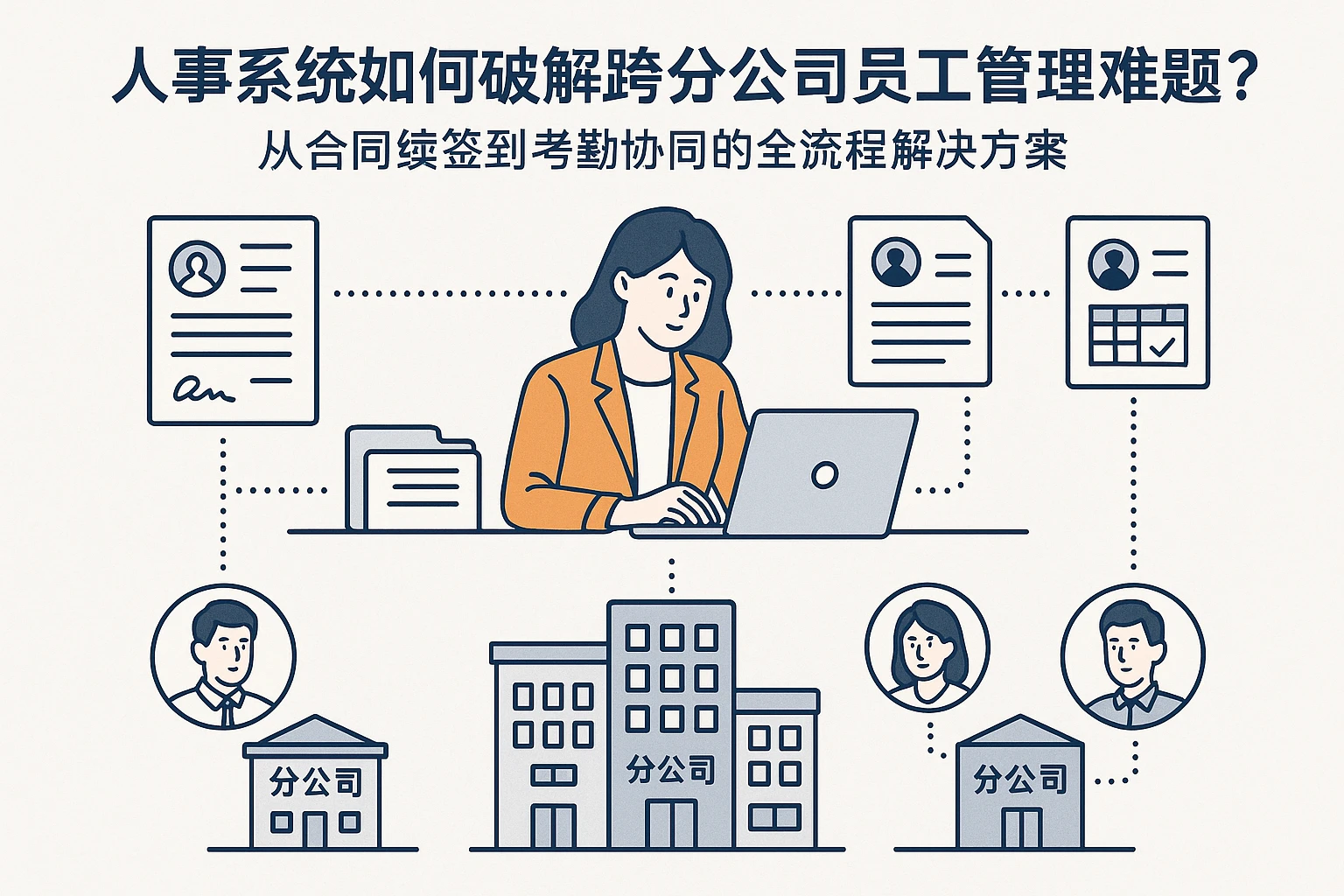 人事系统如何破解跨分公司员工管理难题？从合同续签到考勤协同的全流程解决方案