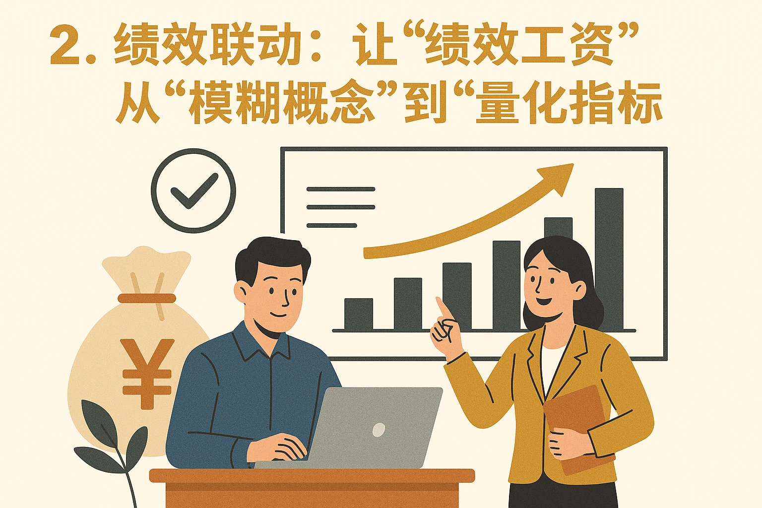 2. 绩效联动：让“绩效工资”从“模糊概念”到“量化指标”