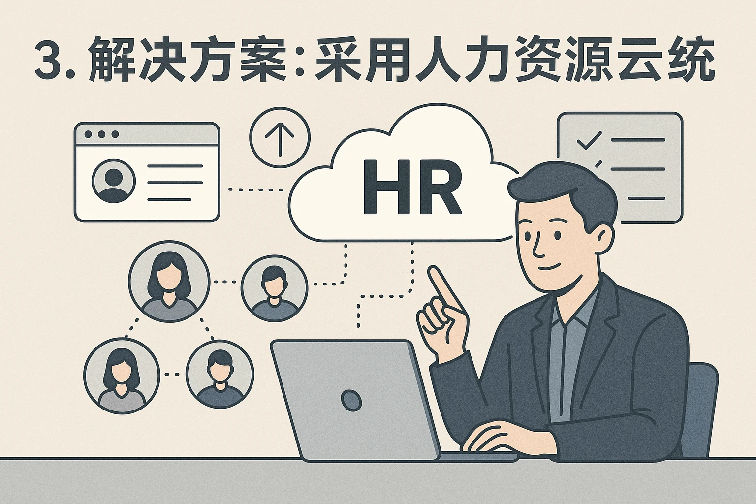 3. 解决方案：采用人力资源云系统