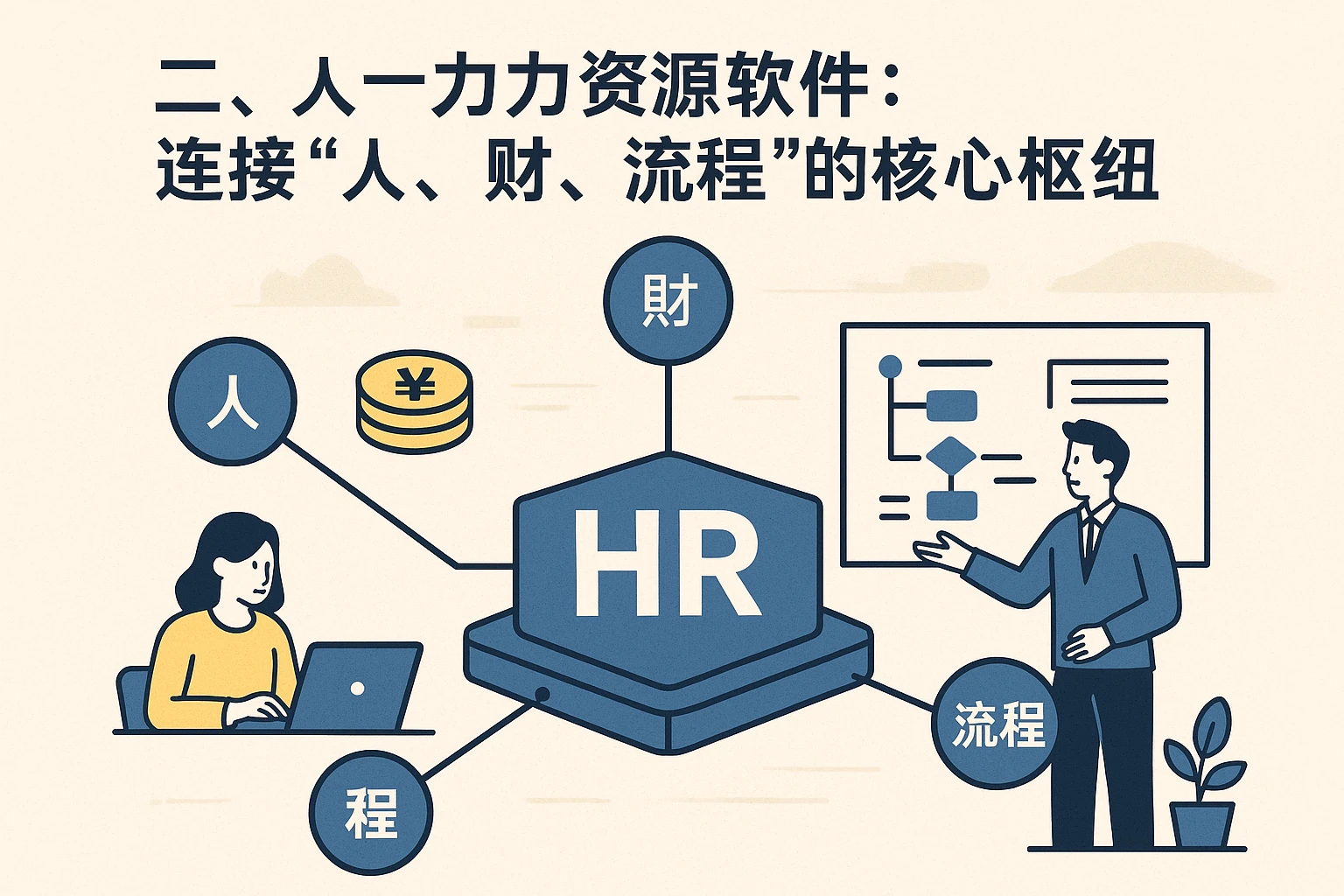 二、人力资源软件：连接“人、财、流程”的核心枢纽