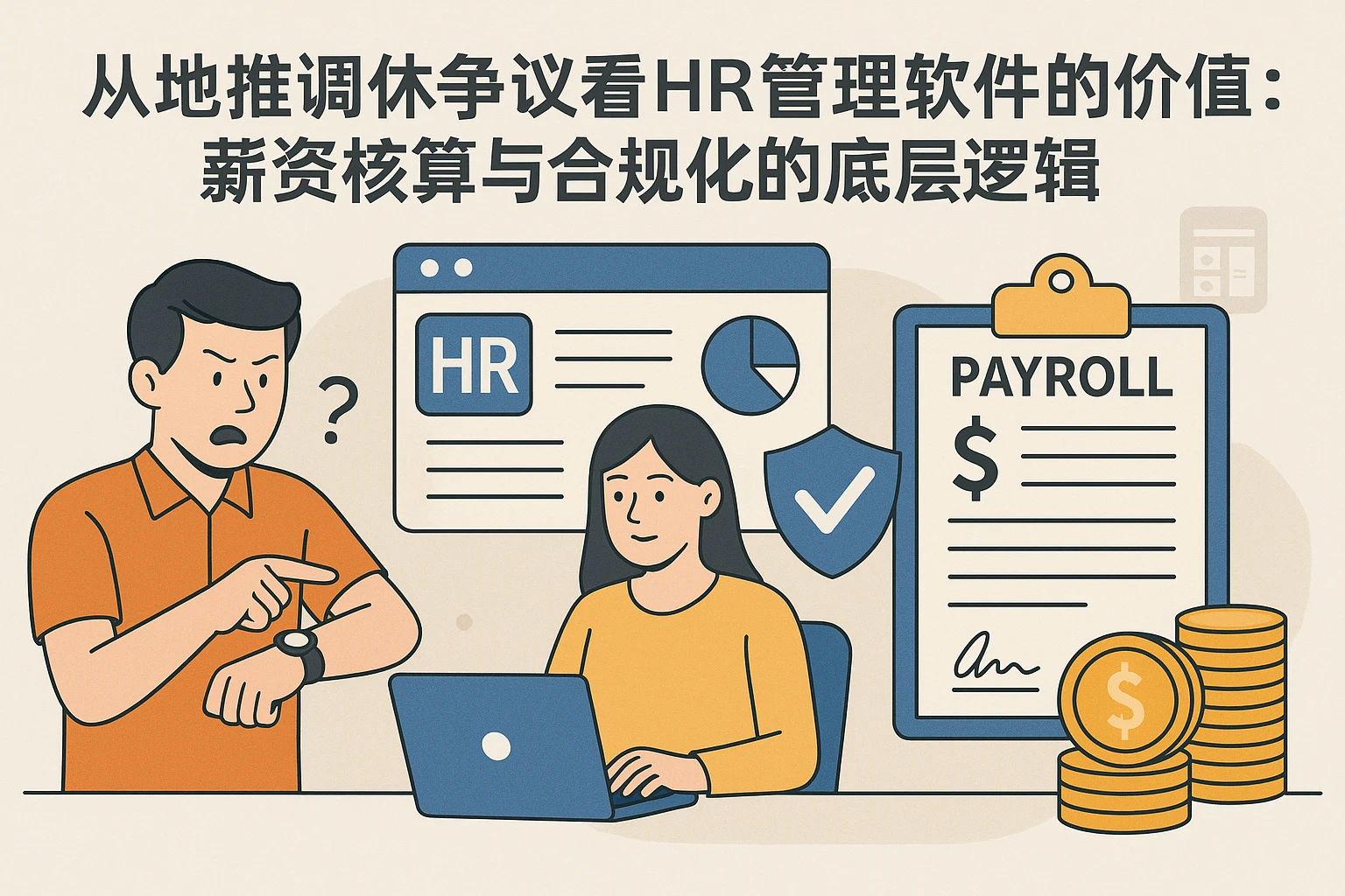从地推调休争议看HR管理软件的价值：薪资核算与合规化的底层逻辑