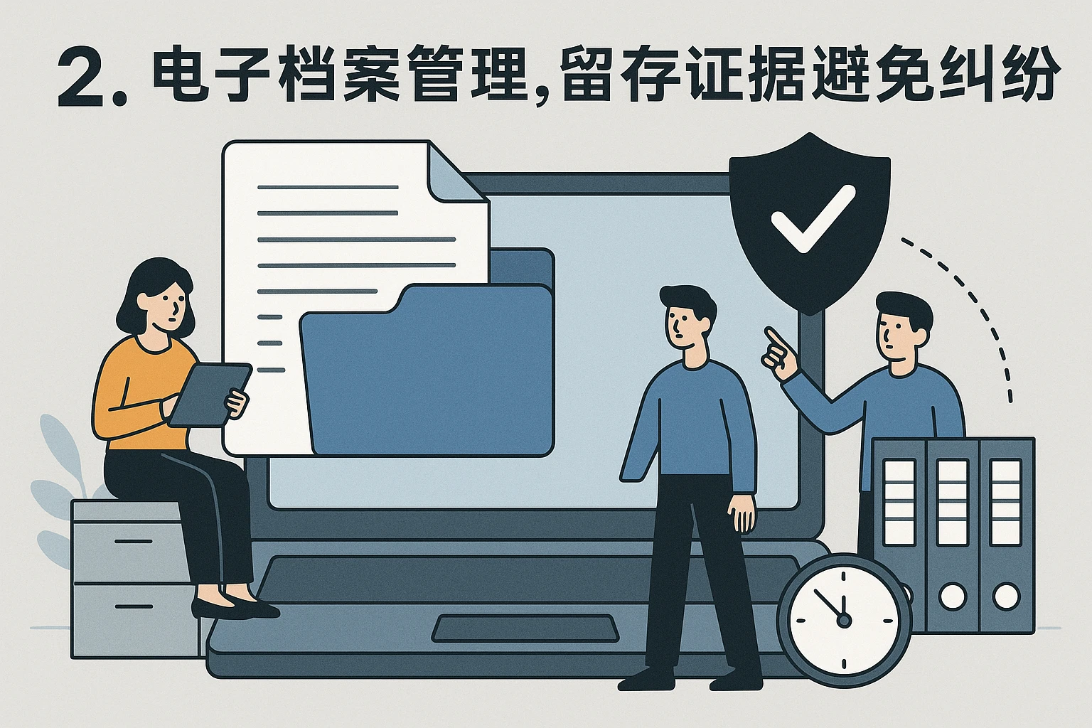 2. 电子档案管理，留存证据避免纠纷