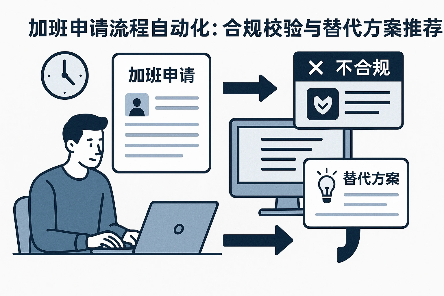 2. 加班申请流程自动化：合规校验与替代方案推荐