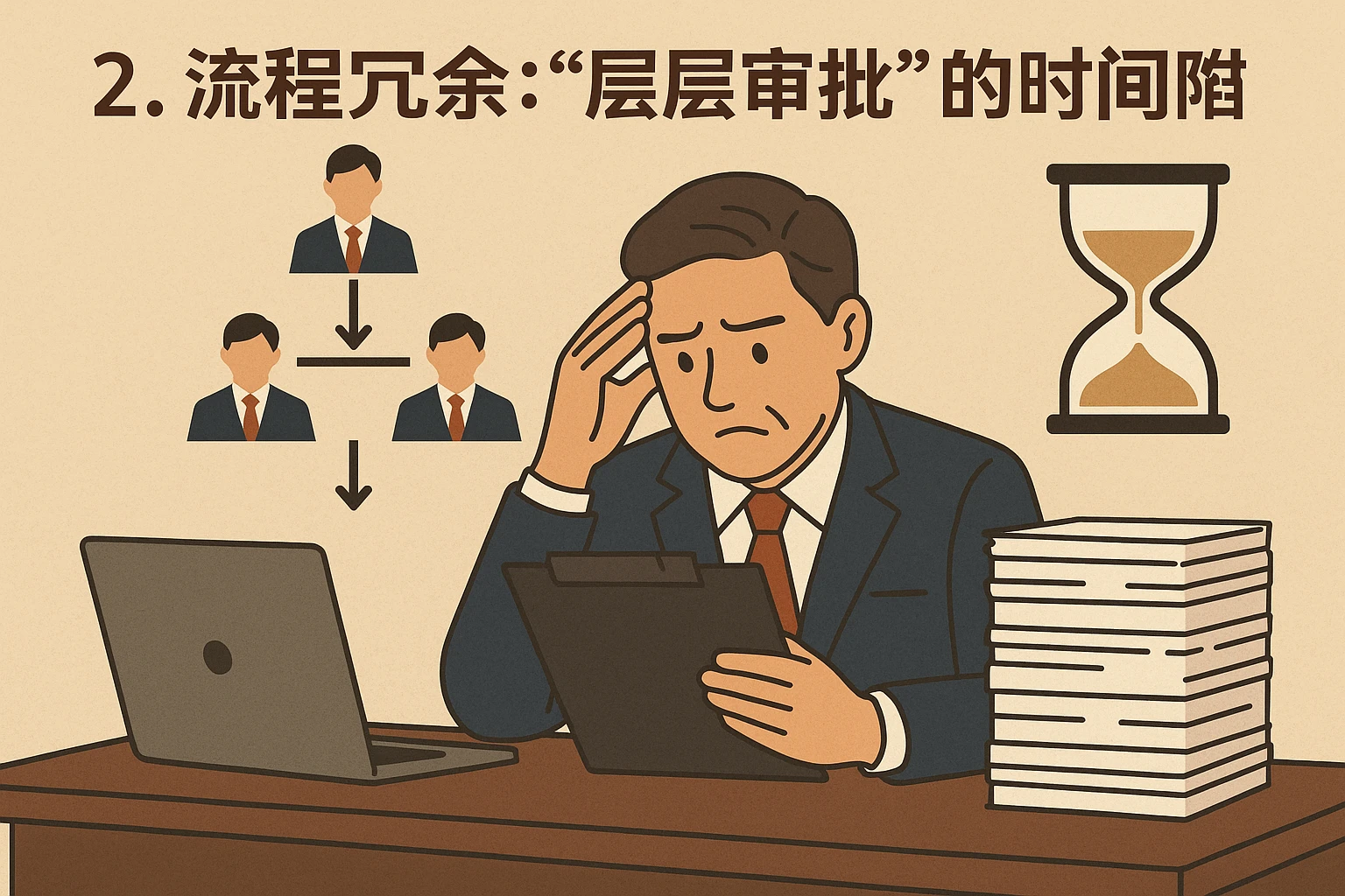 2. 流程冗余：“层层审批”的时间陷阱