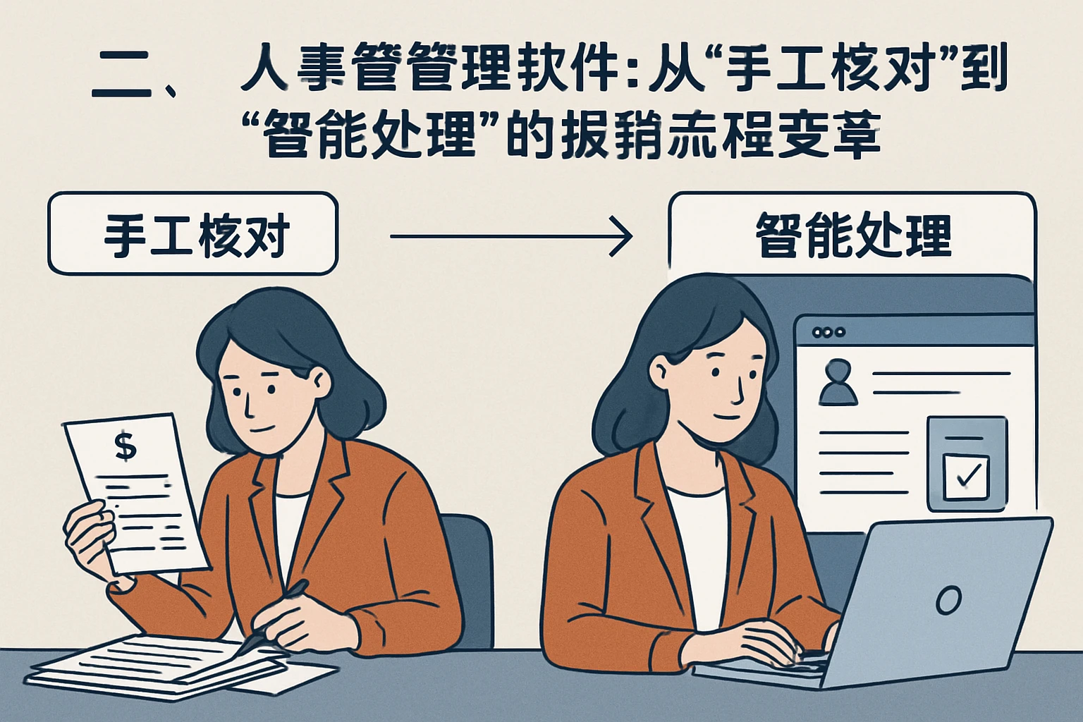 二、人事管理软件：从“手工核对”到“智能处理”的报销流程变革