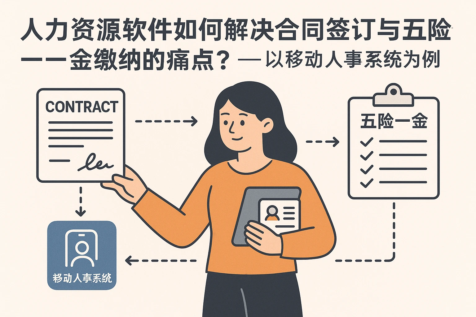 人力资源软件如何解决合同签订与五险一金缴纳的痛点？——以移动人事系统为例