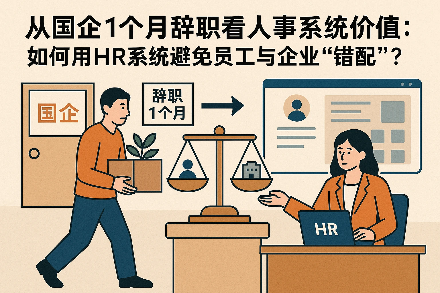 从国企1个月辞职看人事系统价值：如何用HR系统避免员工与企业“错配”？
