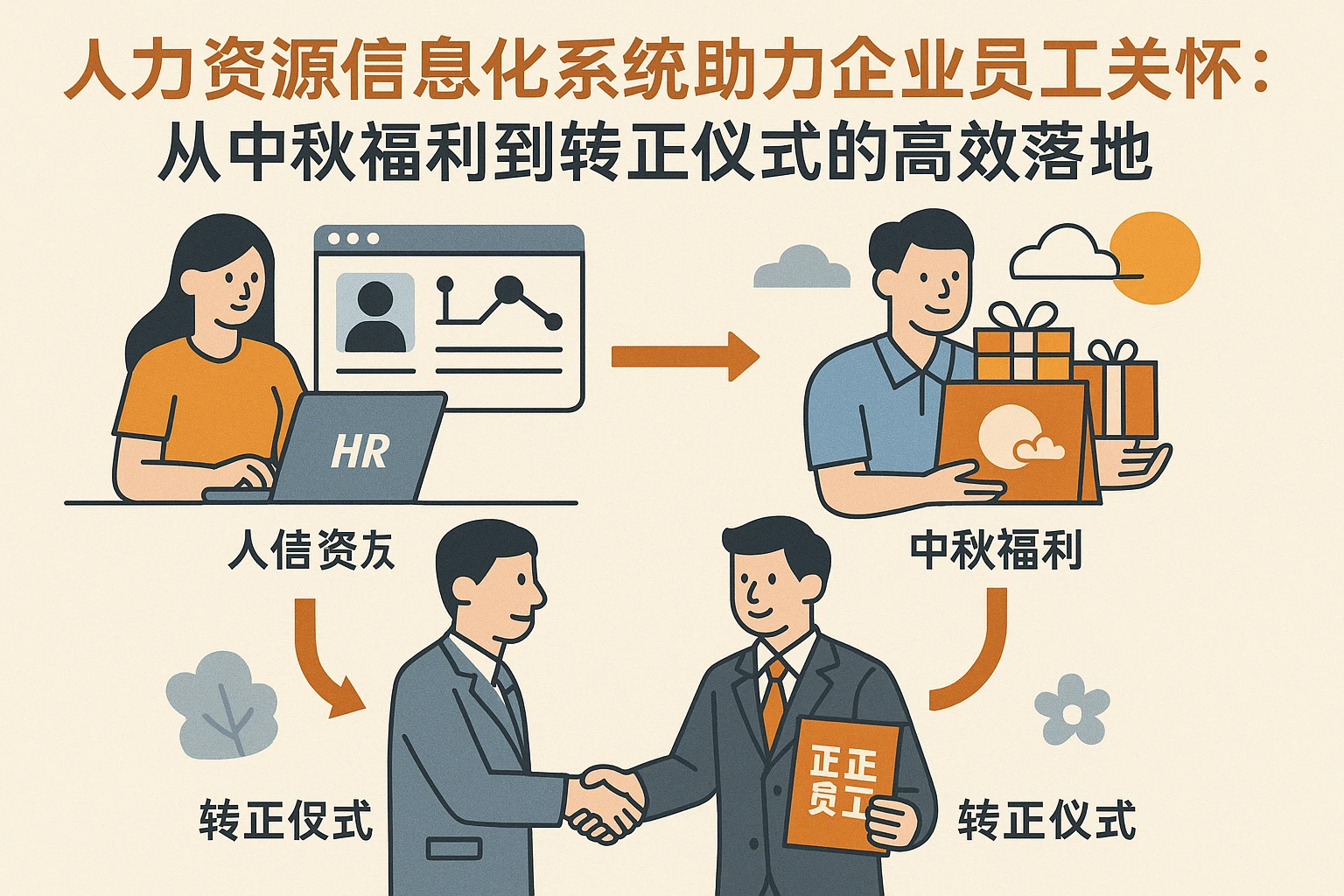 人力资源信息化系统助力企业员工关怀：从中秋福利到转正仪式的高效落地