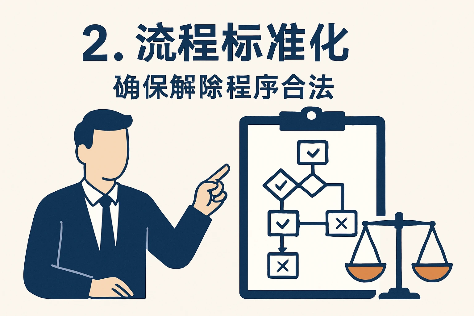 2. 流程标准化：确保解除程序合法