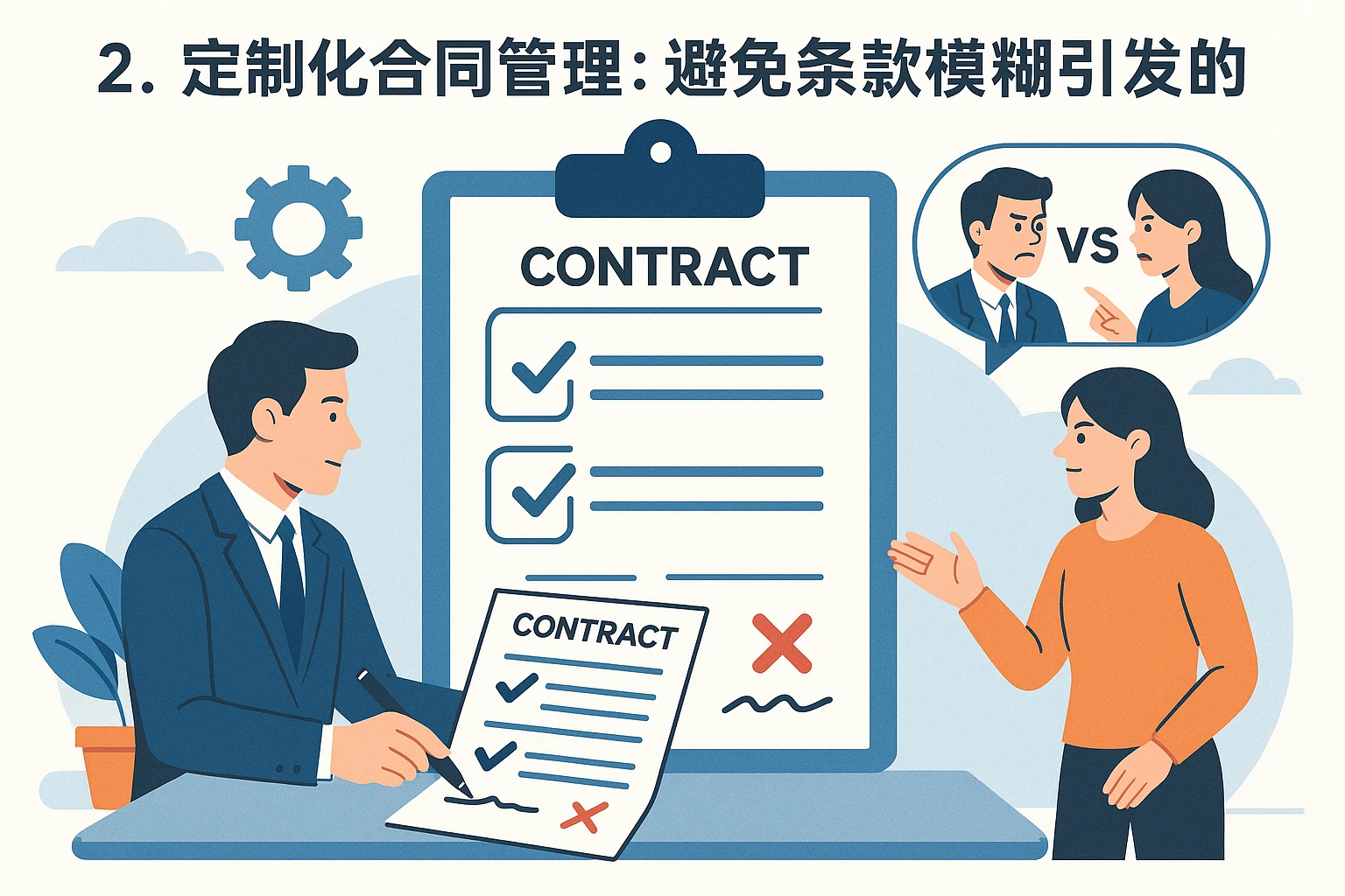 2. 定制化合同管理：避免条款模糊引发的争议