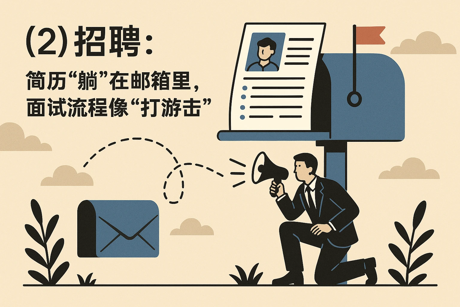 （2）招聘：简历“躺”在邮箱里，面试流程像“打游击”