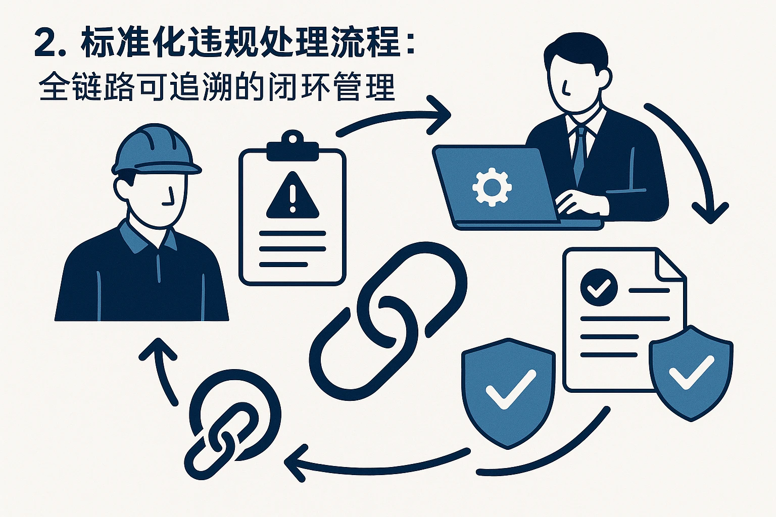 2. 标准化违规处理流程：全链路可追溯的闭环管理