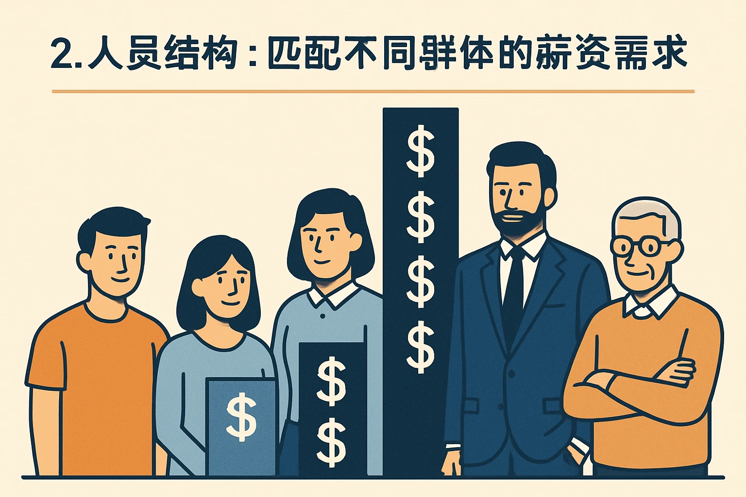 2. 人员结构：匹配不同群体的薪资需求