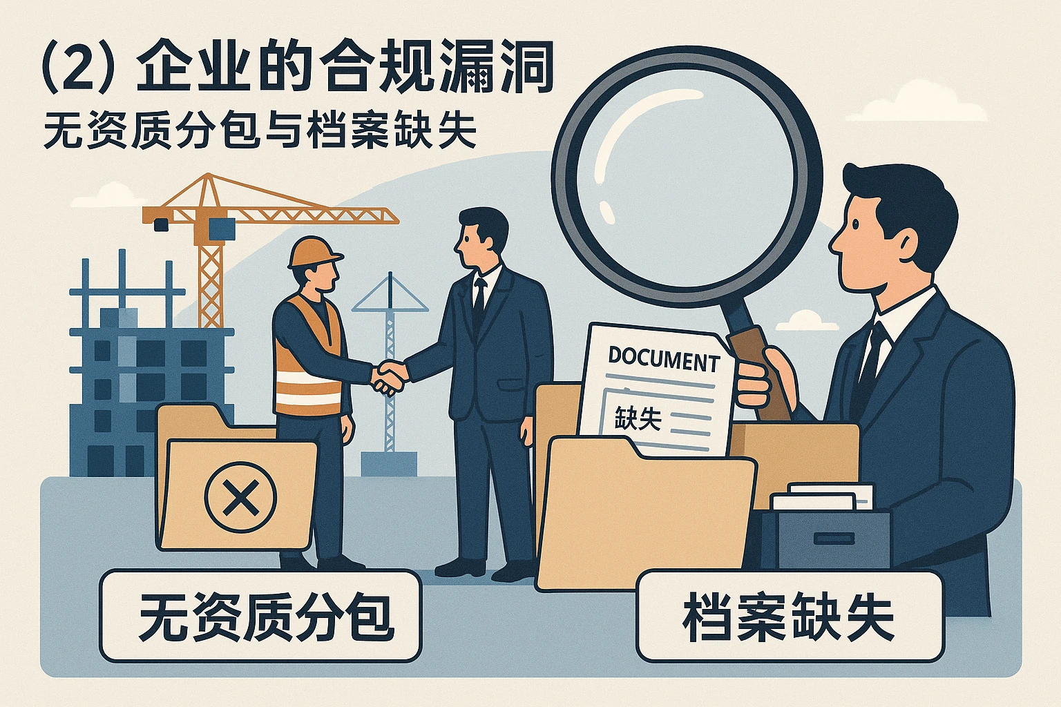 （2）企业的合规漏洞：无资质分包与档案缺失