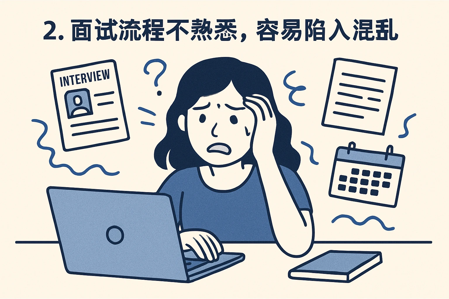 2. 面试流程不熟悉，容易陷入混乱